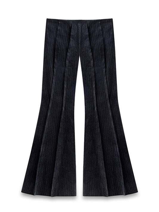 ÇİZGİLİ KADİFE İSPANYOL PAÇA PARÇALI PANTOLON