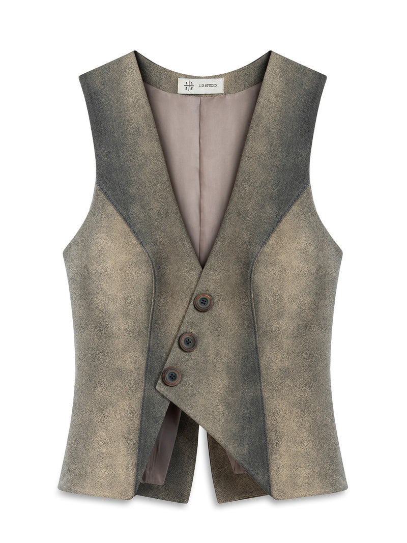 ESKİTME DETAYLI PARÇALI YELEK