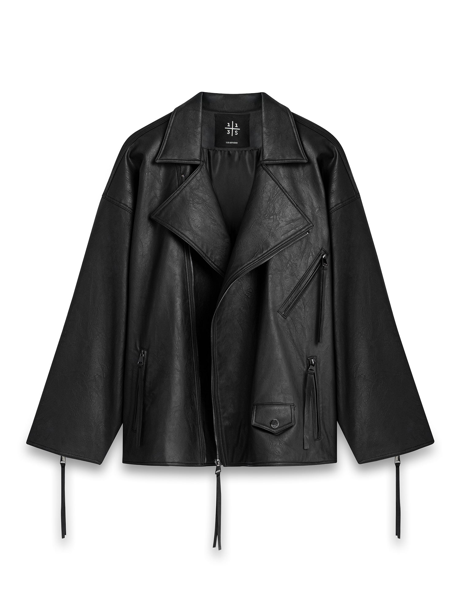 3-POCKET LEATHER JACKET BLACK