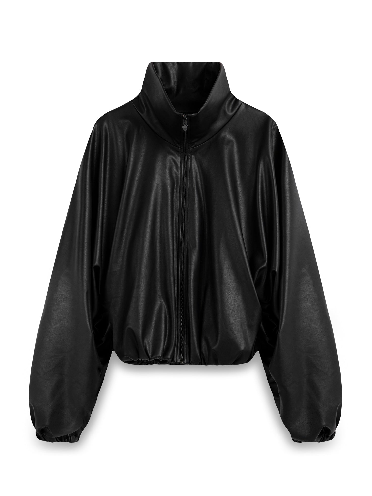 UZUN YAKALI SUNİ DERİ BOMBER CEKET