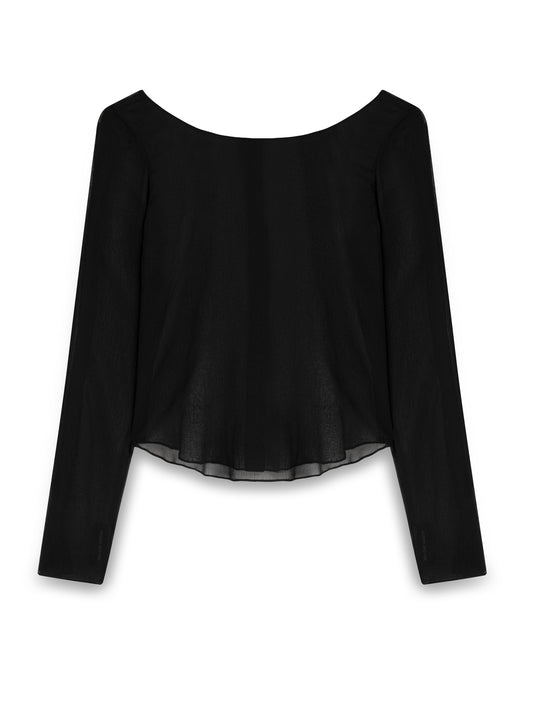 SİYAH ŞİFON DÜĞMELİ BLUZ