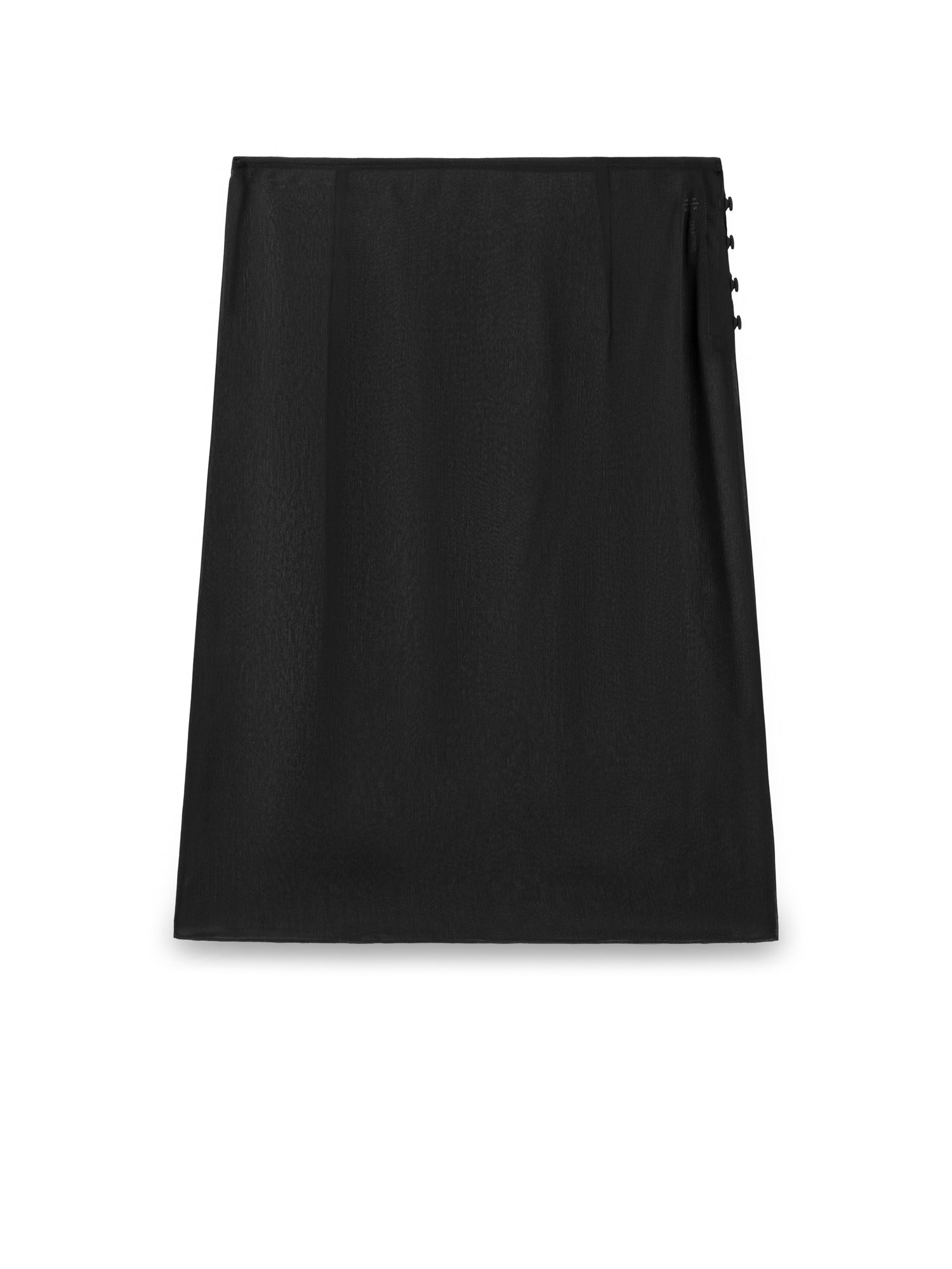 SİYAH ŞİFON DÜĞMELİ MİDİ ETEK