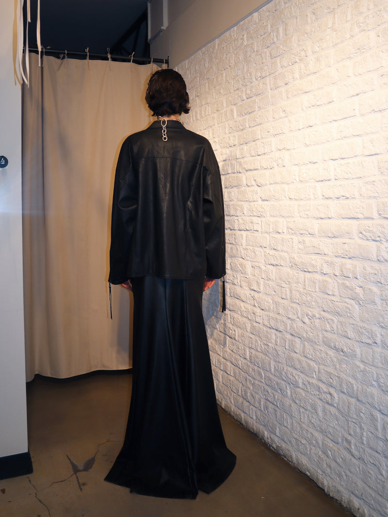 3-POCKET LEATHER JACKET BLACK