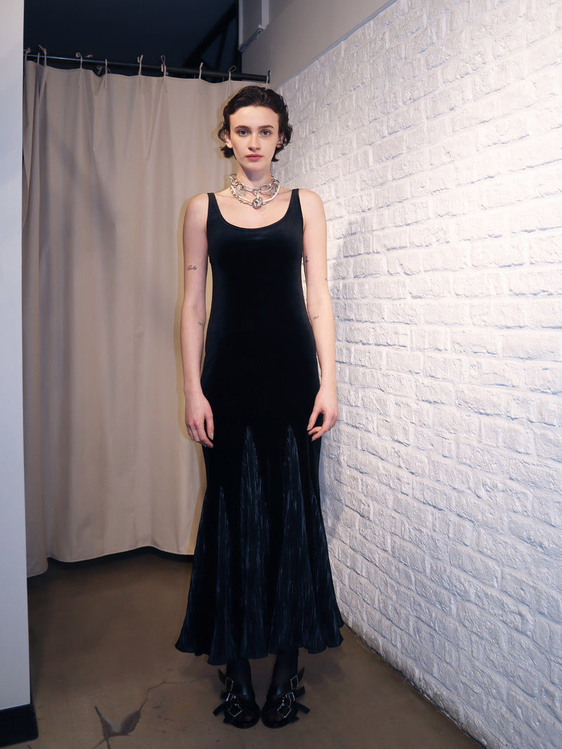 LONG-STRAPPED FISHTAIL DRESS